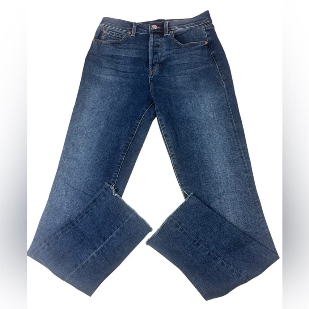 Level 99 Button Fly Jeans High Rise Womens 28/28 Blue Medium Wash Straight Denim